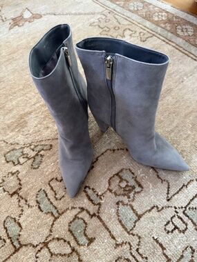 Grey suede Vince Camuto heeled boots